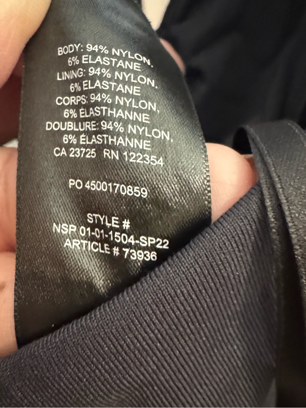 Aritzia BabatonBlack Long-Sleeve Square Neck Bodysuit - Picture 6 of 7